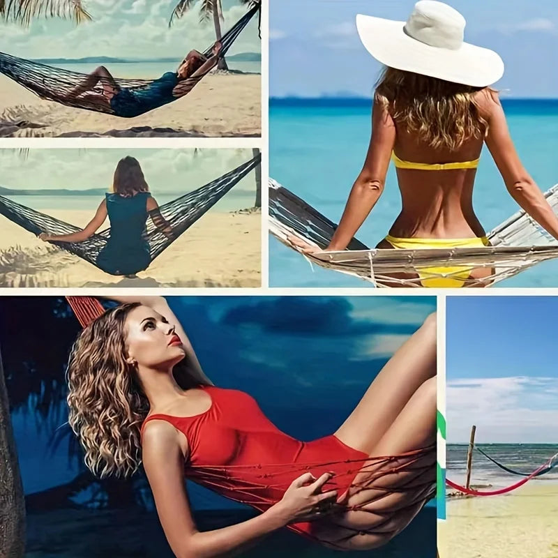Hamac Filet Suspendu - Détente Jardin & Plage