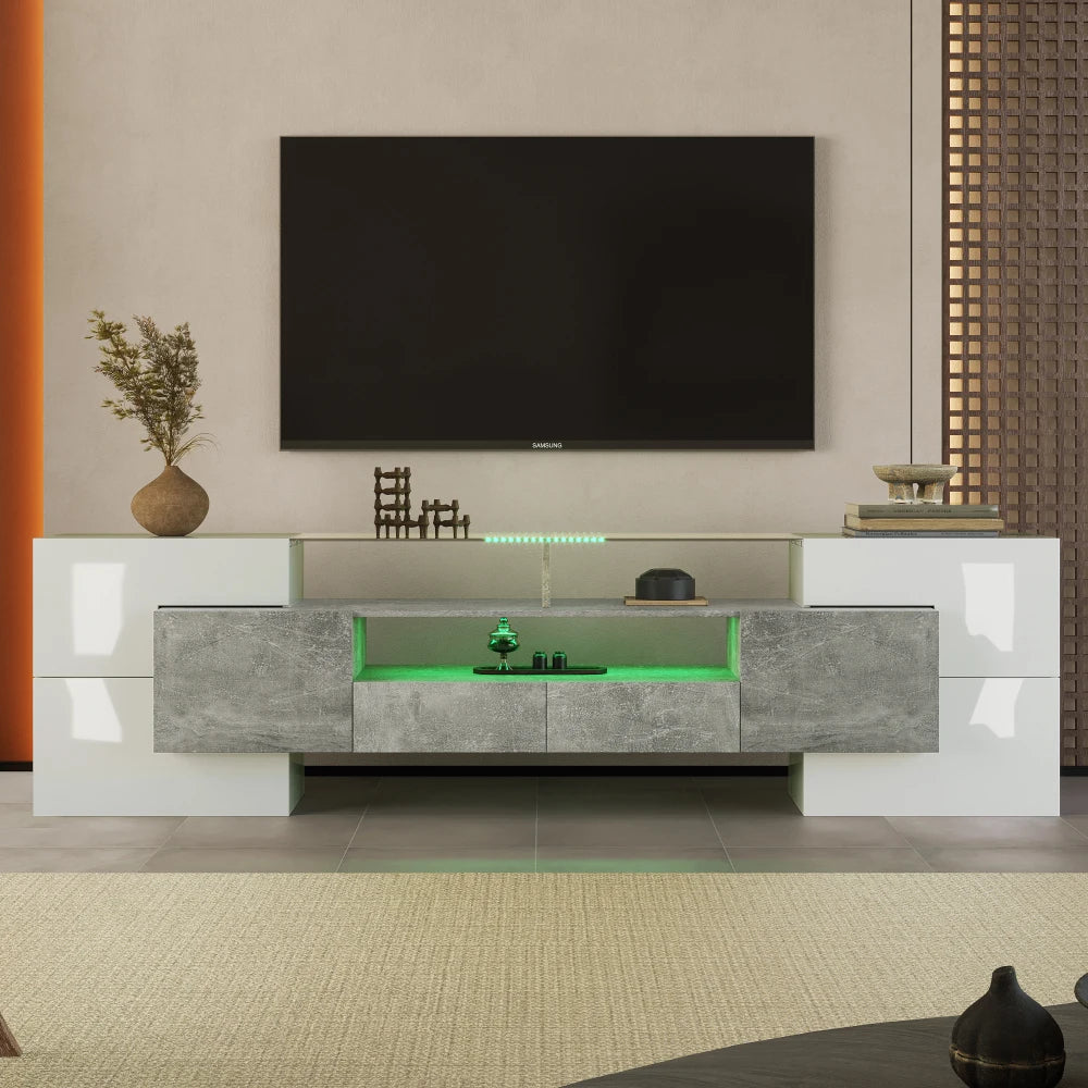 Meuble TV Aura - Collection Moderne Bois & LED