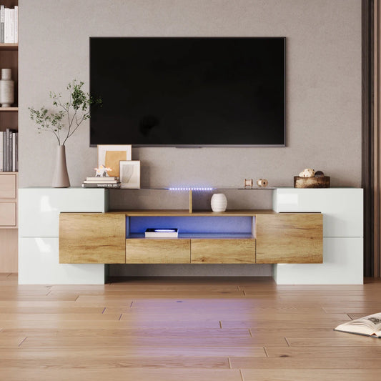 Meuble TV Aura - Collection Moderne Bois & LED
