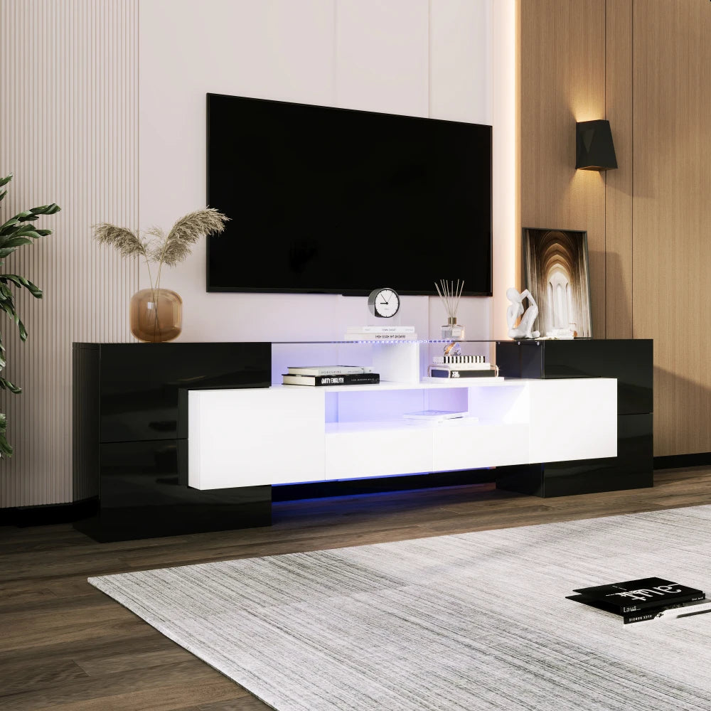 Meuble TV Aura - Collection Moderne Bois & LED