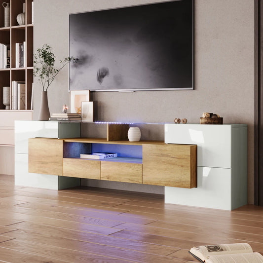 Meuble TV Aura - Collection Moderne Bois & LED