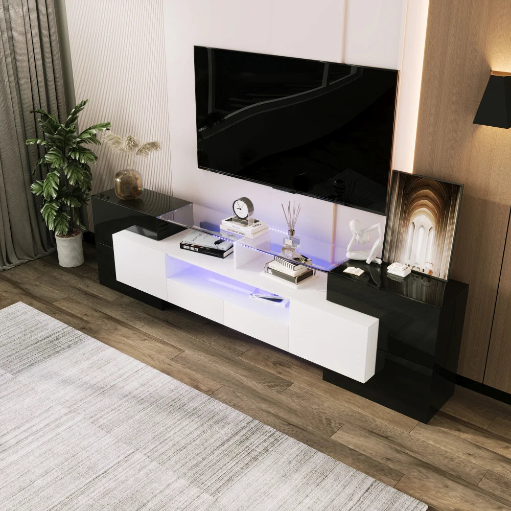 Meuble TV Aura - Collection Moderne Bois & LED