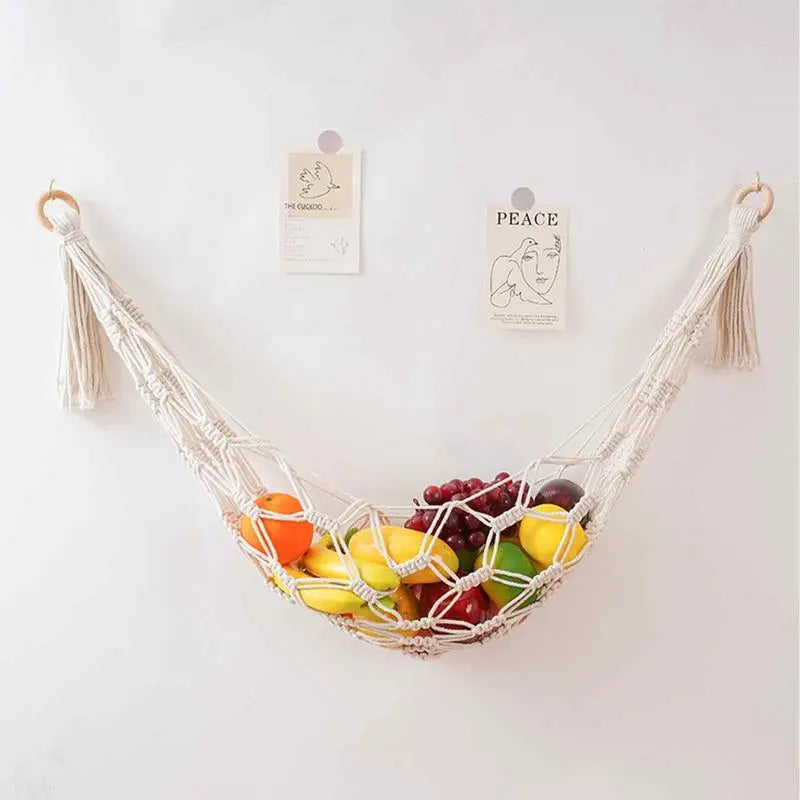 Filet de rangement mural pour peluches - Style bohème